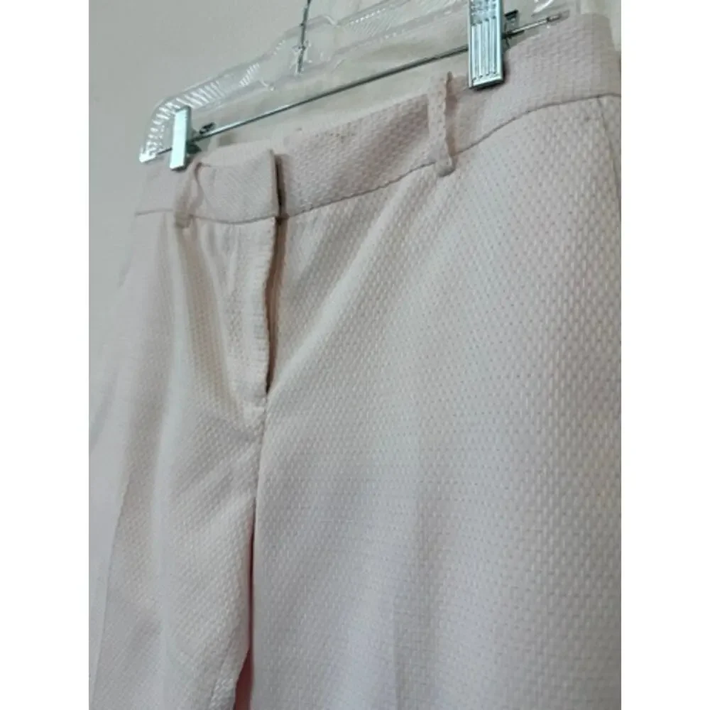 DKNY Textured Ankle Pants Light Pink Slim Career‎ Workwear Size 2 Office Chic